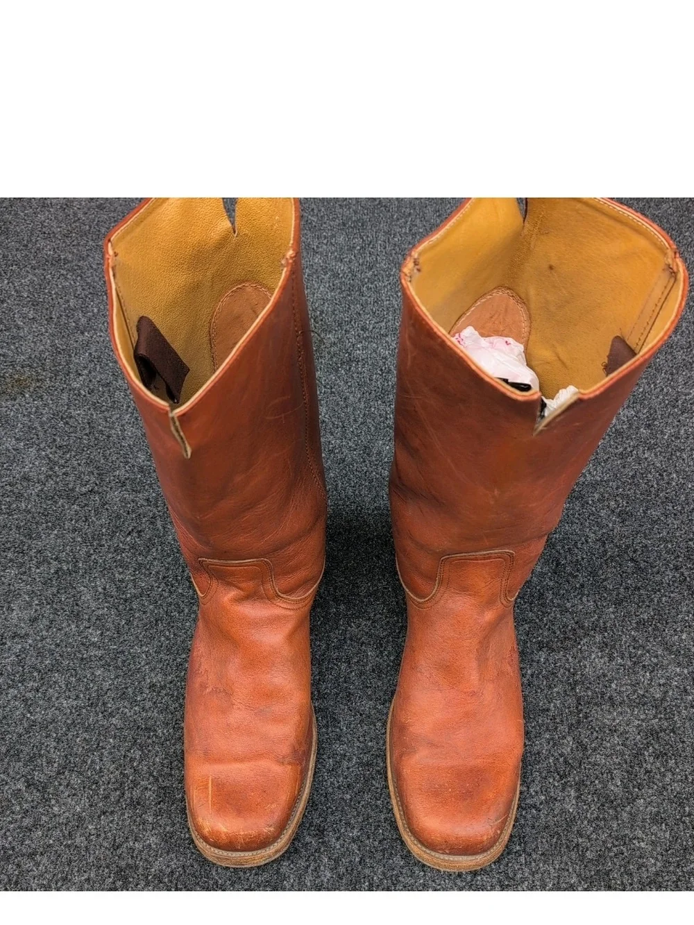Vtg Frye Boots Mens 13 W Chestnut Brown Leather Campus Riding Western USA 14.5